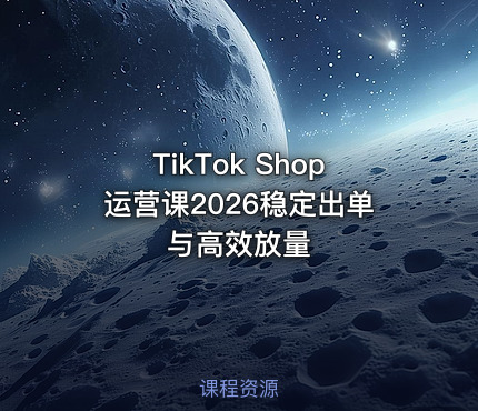 TikTok Shop运营课2026稳定出单与高效放量