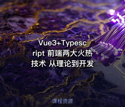 Vue3+Typescript 前端两大火热技术 从理论到开发