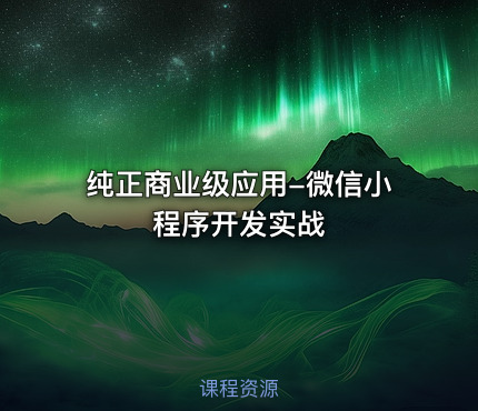 纯正商业级应用-微信小程序开发实战