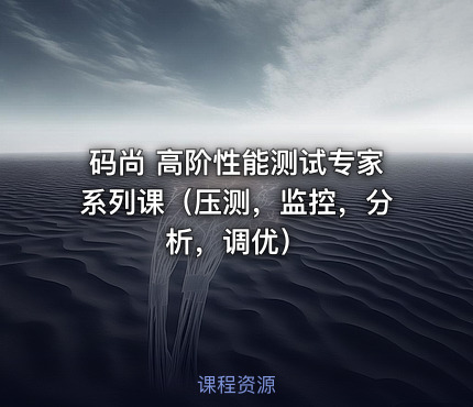 码尚 高阶性能测试专家系列课（压测，监控，分析，调优）