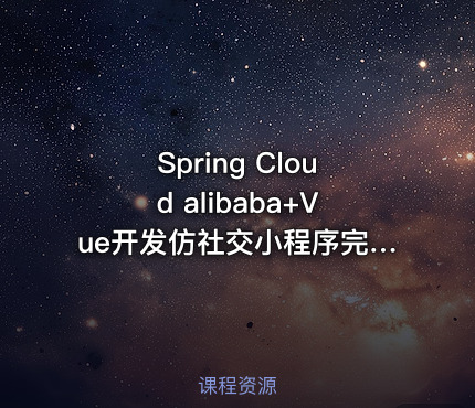 Spring Cloud alibaba+Vue开发仿社交小程序完整版|价值348元