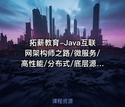 拓薪教育-Java互联网架构师之路/微服务/高性能/分布式/底层源码/高并发|价值6899元|完结无秘