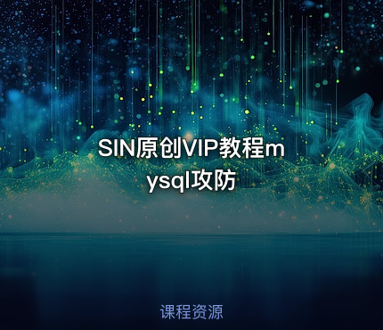 SIN原创VIP教程mysql攻防
