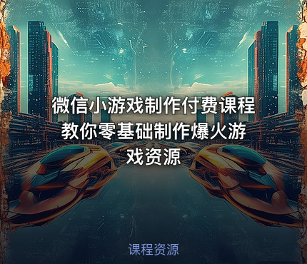 微信小游戏制作付费课程 教你零基础制作爆火游戏资源