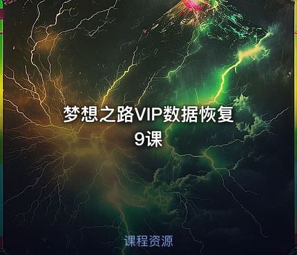 梦想之路VIP数据恢复9课