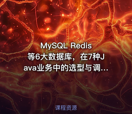 MySQL Redis等6大数据库，在7种Java业务中的选型与调优[完结无密]