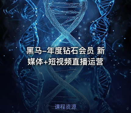 黑马-年度钻石会员 新媒体+短视频直播运营
