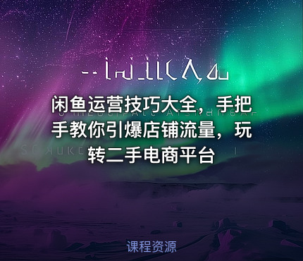 闲鱼运营技巧大全，手把手教你引爆店铺流量，玩转二手电商平台
