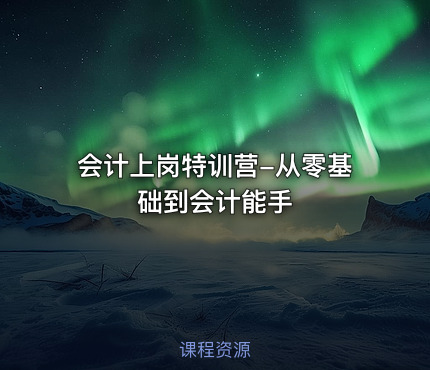 会计上岗特训营-从零基础到会计能手