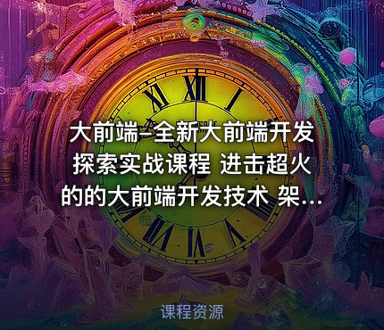 大前端-全新大前端开发探索实战课程 进击超火的的大前端开发技术 架构师的必修视频课程
