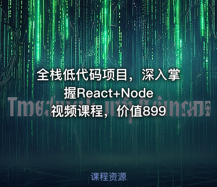 全栈低代码项目，深入掌握React+Node 视频课程，价值899