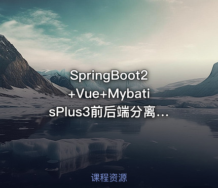SpringBoot2+Vue+MybatisPlus3前后端分离权限系统D2Admin视频教程