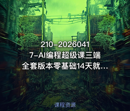210-20260417-AI编程超级课三端全套版本零基础14天就可学会独立网站开发-小程序APP开发更多资源